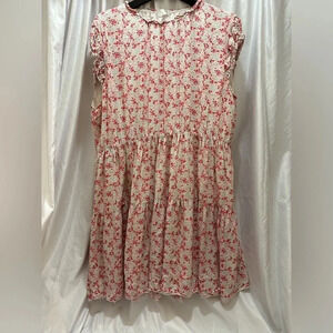 Kirundo Women’s Plus Size 2XL Pink & Red Floral Spring Summer Mini Lined Dress